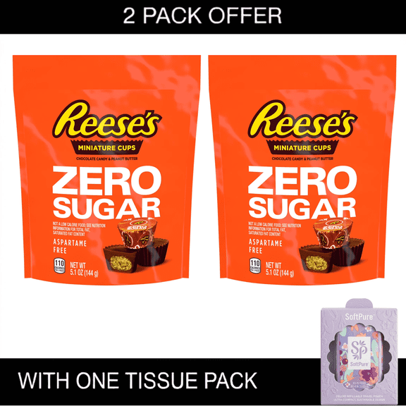 REESE'S Zero Sugar Miniatures Chocolate Peanut Butter Cups, 5.1 oz