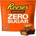 REESE'S Zero Sugar Miniatures Chocolate Peanut Butter Cups, Candy Bag