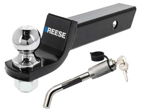 REESE Trailer Hitch Ball Mount Security Kit, Fits 2 In. Receiver, 2 In. Drop, 7,500 lbs. Capacity, Includes 2 In. Trailer Hitch Ball and Dogbone Receiver Lock, 2165060