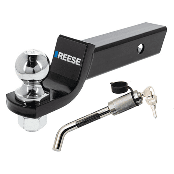 REESE Trailer Hitch Ball Mount Security Kit, Fits 2 In. Receiver, 2 In. Drop, 7,500 lbs. Capacity, Includes 2 In. Trailer Hitch Ball and Dogbone Receiver Lock, 2165060