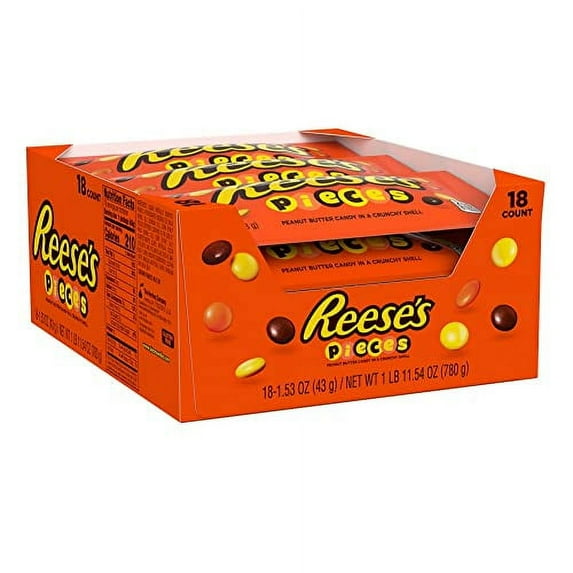 REESE'S PIECES Peanut Butter Candy Bags, 1.53 MDH1oz (18 Count)