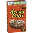 thumbnail image 1 of REESE's PUFFS Chocolatey Peanut Butter Cereal, Kid Breakfast Cereal, Family Size, 19.7 oz (Pack 2), 1 of 5