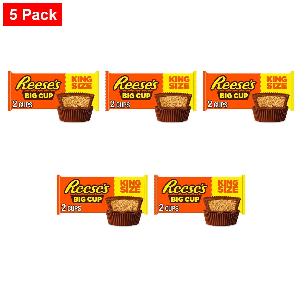 REESES Big Cup Milk Chocolate King Size Peanut Butter Cups Candy Pack 2.8 oz - 5 Pack