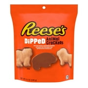 REESE'S Milk Chocolate Peanut Butter Candy Dipped Animal Crackers Bag, 8.5 oz