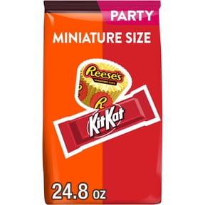 Kit Kat & Reese's Miniatures Assorted Milk Chocolate Candy Assortment, Party Pack, 24.8 oz