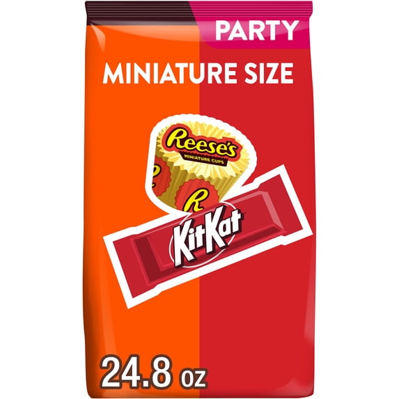 KIT KAT® and REESE'S Miniatures Assorted Milk Chocolate Candy Party Pack, 24.8 oz