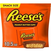 Reese's Milk Chocolate Snack Size Peanut Butter Cups Candy, Bag 10.5 oz