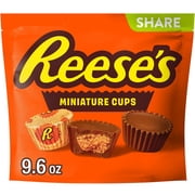 Reese's Miniatures Milk Chocolate Peanut Butter Cups Candy, Share Pack, 9.6 oz