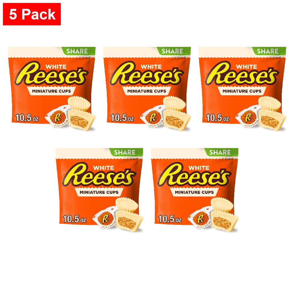 REESES Miniatures White Creme Peanut Butter Cups Candy Share Pack 10.5 oz - 5 Pack
