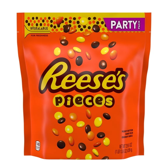 Reese's Pieces Peanut Butter Candy-Coated Chocolate Candy, Party Pack, 29.6 oz