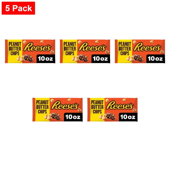 REESES Peanut Butter Baking Chips Bag 10 oz - 5 Pack