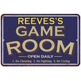 thumbnail image 1 of REEVES'S Blue Game Room Sign Metal 8 x 12 Matte Finish Metal 108120002375, 1 of 1