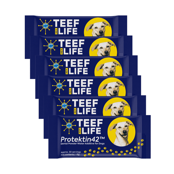 REFILL PACKETS - Protektin42 - Prebiotic Dental Powder for Dogs, Daily Dental Care, Clinically-Proven Formula Naturally Freshens Breath and Supports Dental Health, 180 Servings