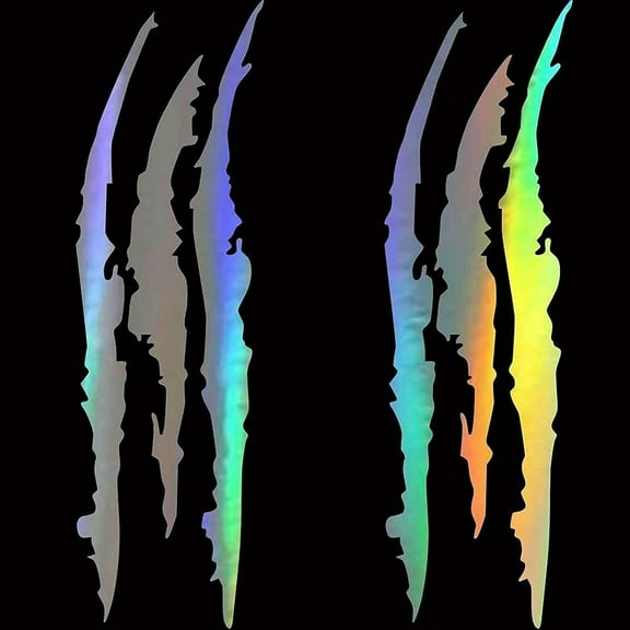 REFLECTIVE AUTO CAR HEADLIGHT MONSTER STICKERS Scratch-Stripe Claw Vinyl Decal