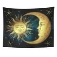 thumbnail image 1 of REFRED Astrology Antique Golden Sun Crescent Moon and Stars Over Blue Black Sky Boho Chic Tattoo Astronomy Wall Art Hanging Tapestry Home Decor for Living Room Bedroom Dorm 51x60 inch, 1 of 1