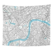 REFRED Black and White City Map London with Well Organized Separated Layers Wall Art Hanging Tapestry Home Decor for Living Room Bedroom Dorm 60x80 inch