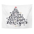 thumbnail image 1 of REFRED Calligraphic Merry Christmas Quote Lettering in Shape Tree Designs Emblem Phrase Usable Celebration Wall Art Hanging Tapestry Home Decor for Living Room Bedroom Dorm 51x60 inch, 1 of 1