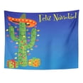 thumbnail image 1 of REFRED Celebration Feliz Navidad Cactus Wrapped with Christmas Lights and Sombrero Chill Wall Art Hanging Tapestry Home Decor for Living Room Bedroom Dorm 60x80 inch, 1 of 2