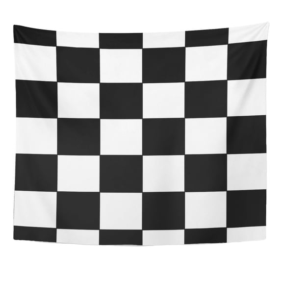 REFRED Checker Black and White Racing Checkered Pattern Flag Board Wall Art Hanging Tapestry Home Decor for Living Room Bedroom Dorm 51x60 inch