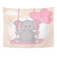 thumbnail image 1 of REFRED Cute Elephant on Swing Balloons Activity Air Amour Beautiful Wall Art Hanging Tapestry Home Decor for Living Room Bedroom Dorm 60x80 inch, 1 of 1