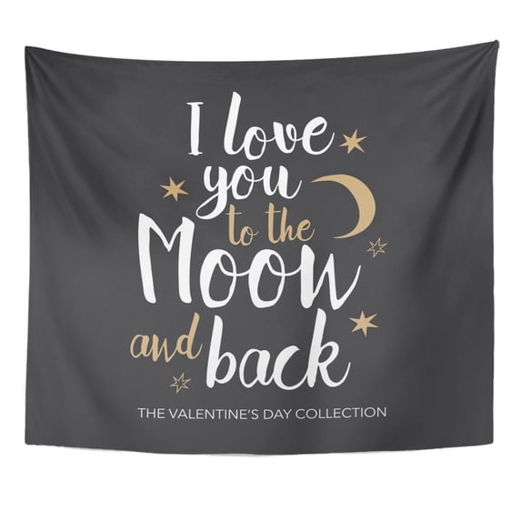 REFRED I Love You to The Moon and Back Romantic Wall Art Hanging Tapestry Home Decor for Living Room Bedroom Dorm 51x60 inch