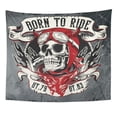 thumbnail image 1 of REFRED Patch Black Motorcycle Vintage Biker Skull Emblem Helmet Club Motorbike Wall Art Hanging Tapestry Home Decor for Living Room Bedroom Dorm 51x60 inch, 1 of 1