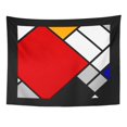 thumbnail image 1 of REFRED Red Modern Abstract Geometric Colorful Pattern for Continuous Replicate Blue Mondrian Wall Art Hanging Tapestry Home Decor for Living Room Bedroom Dorm 51x60 inch, 1 of 1