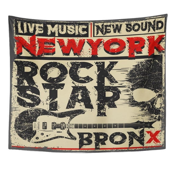REFRED Shirt Rock Star Vintage and Roll Typographic for Tee Design Design Poster Wall Art Hanging Tapestry Home Decor for Living Room Bedroom Dorm 60x80 inch