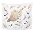 thumbnail image 1 of REFRED Watercolor Owl Mouse and Bird Dancing Boho Nursery Music Perfect Aloha Wall Art Hanging Tapestry Home Decor for Living Room Bedroom Dorm 51x60 inch, 1 of 2