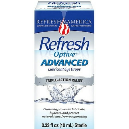 REFRESH Optive Advanced Lubricant Eye Drops 10 ml (Pack of 6)