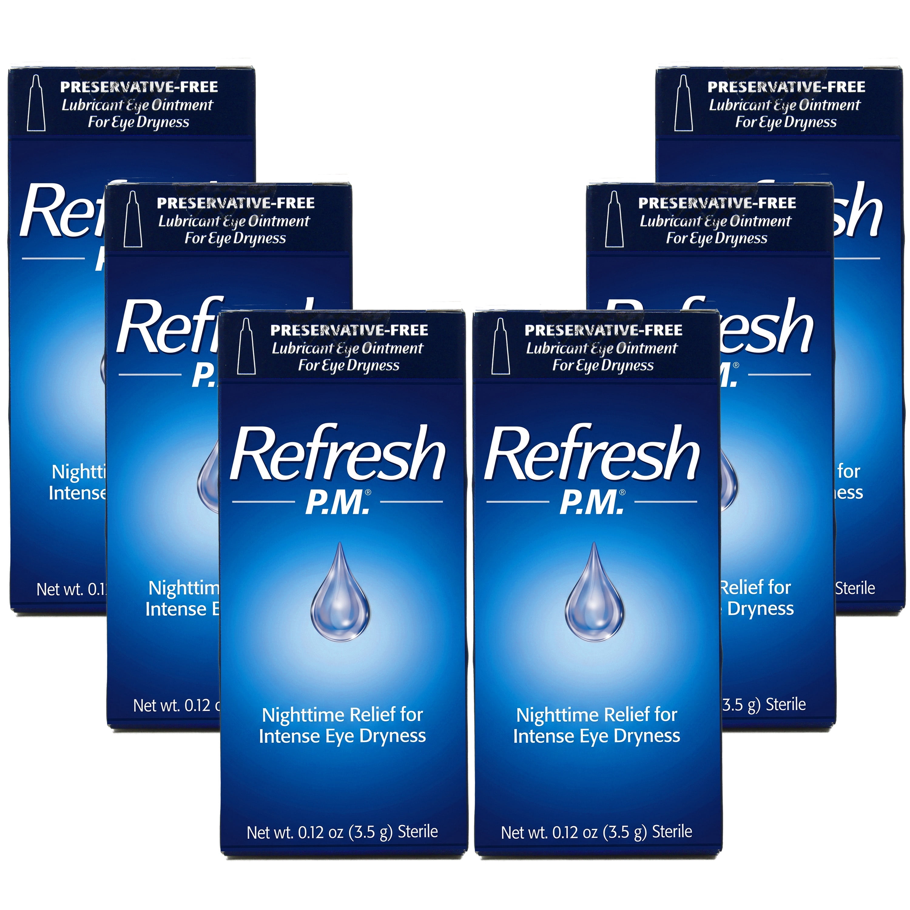 Refresh, REFRESH PM Lubricant Eye Ointment, 3.50 g, Pack of 6