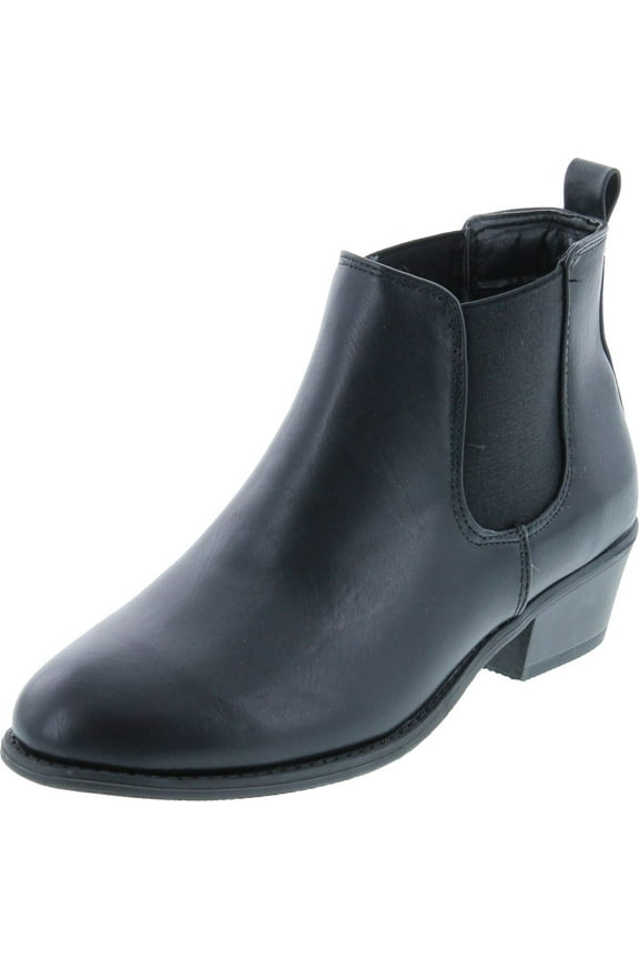 TILDON-02 Women's Almond Toe Simple Flat Heel Ankle Riding Booties