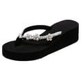 thumbnail image 1 of Women's Flip-Flop Casual T-Strap Wedge Sandals Soft Sole Seasides Beach Travel Shoes for Summer, 1 of 5