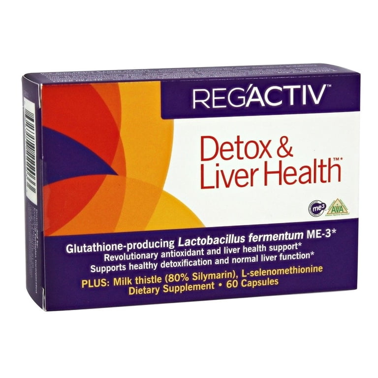 REG'ACTIV Vital Restore Detox & Liver Health Capsules with Glutathione, Selenium, Milk Thistle