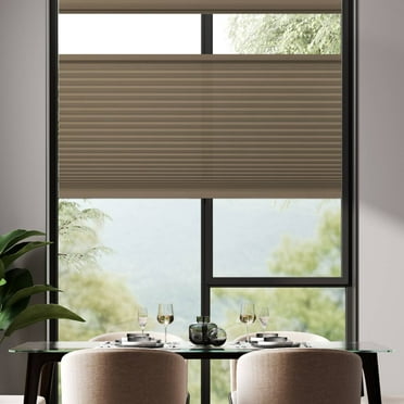 REGAL ESTATE , 12BOTTLE , Cordless 1.5" Light Filtering Top Down Bottom Up Cellular Shades, 18"W x 36"H, Latte, Blinds for Indoor Windows, Shades for Bedroom, Living room