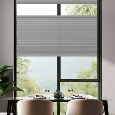 REGAL ESTATE , 12BOTTLE , Cordless 1.5" Light Filtering Top Down Bottom Up Cellular Shades, 18"W x 36"H, Light Gray, Blinds for Indoor Windows, Shades for Bedroom, Living room