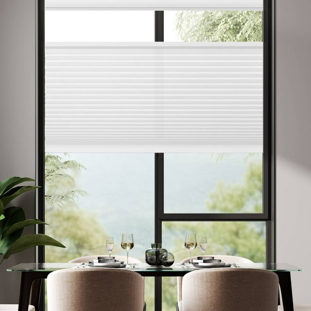 REGAL ESTATE , 12BOTTLE , Cordless 1.5" Light Filtering Top Down Bottom Up Cellular Shades, 40"W x 72"H, White, Blinds for Indoor Windows, Shades for Bedroom, Living room