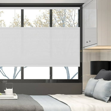 REGAL ESTATE ,12BOTTLE , Cordless 1" Light Filtering Top Down Bottom Up Cellular Shade, White, 20"W x 64"H, Shades for Indoor Windows, Shades for Bedroom, Living Room