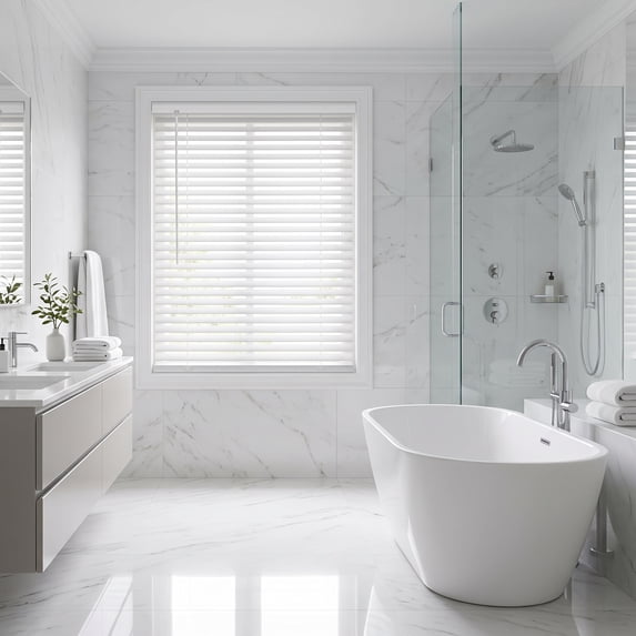 Regal Estate Cordless Blinds for Windows, 2" Flat Slat Venetian Blinds, Room Darkening, 31.5"W x 72"H, White