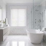 REGAL Estate Cordless Blinds for Windows, 2" Faux Wood Horizontal Blinds, Light Filtering, White, 34" W x 48" H