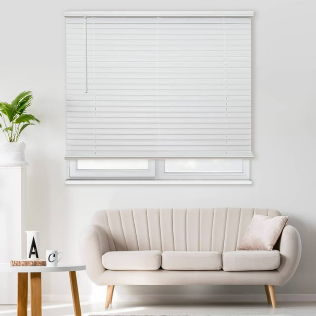 REGAL ESTATE, Cordless 2" Horizontal Blinds in Elegant White, Easy to Install, 47"W x 64"H