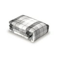 thumbnail image 1 of REGAL ESTATE, Super Soft Velvet Plush Full/Queen Size Blanket, 90"x90", Gray Plaid, 1 of 6