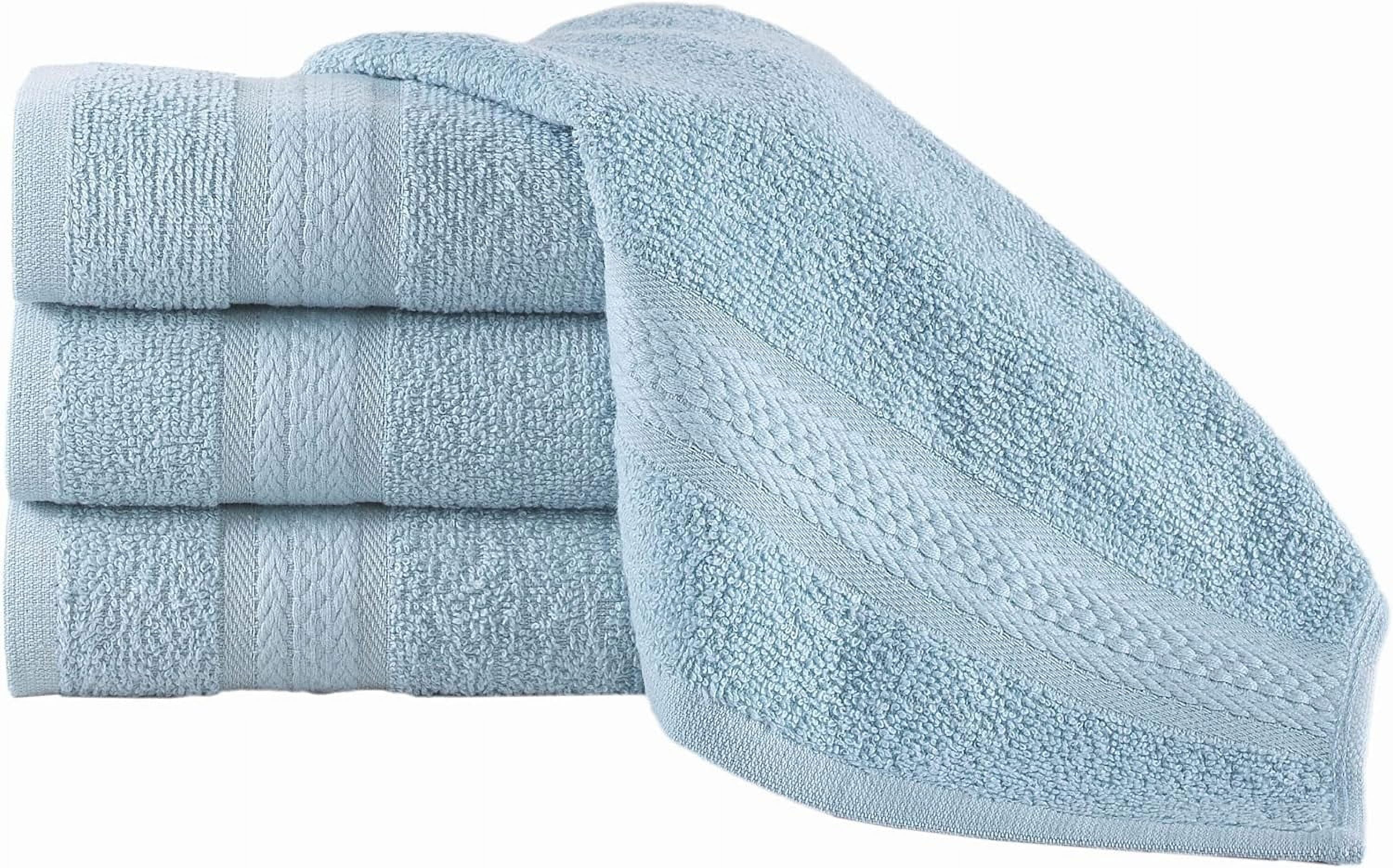 REGAL RUBY 4 Pieces Bath Linen Set Light Blue Washcloths Quick Dry Highly Absorbent Soft Feel Fingertip Towels Walmart