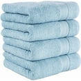 thumbnail image 1 of REGAL RUBY Quick-Dry 4 Pieces Light Blue Hand Towels Highly Absorbent 100% Turkish Cotton - Perfect Lightweight Towel for Bathroom, Kitchen, Guests, Pool, Gym, Camp, Travel, College Dorm, Shower, 1 of 8