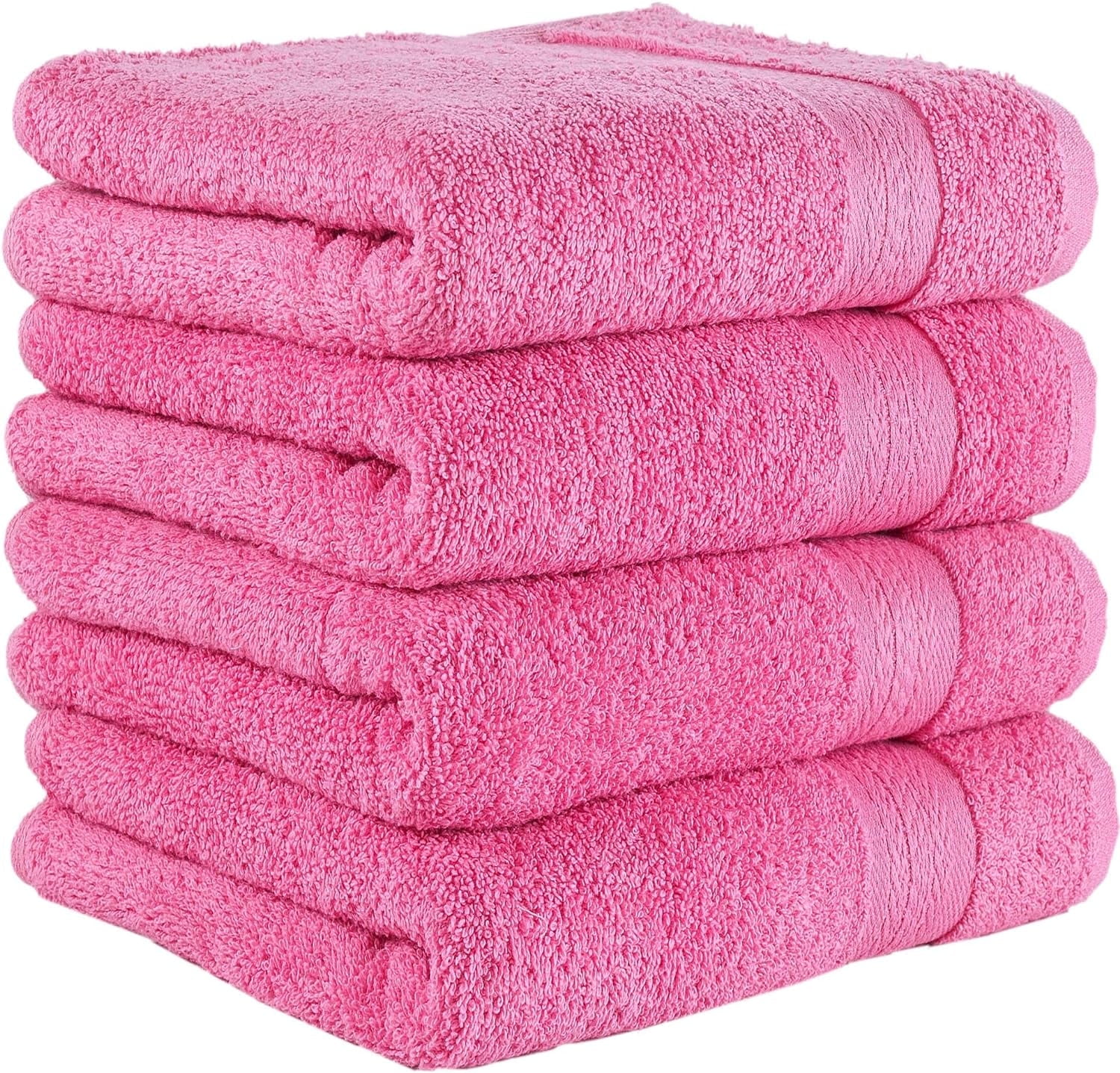 REGAL RUBY Quick Dry 4 Pieces Pink Hand Towels Highly Absorbent 100 Turkish Cotton Perfect Lightweight Towel for Bathroom Kitchen Guests Pool