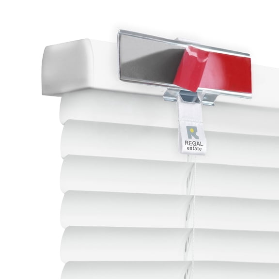 Regal Estate No Drill Cordless 1" Mini Blinds, PeelMount Adhesive Easy Install Light Filtering Window Blinds, 23" W x 72" H, White