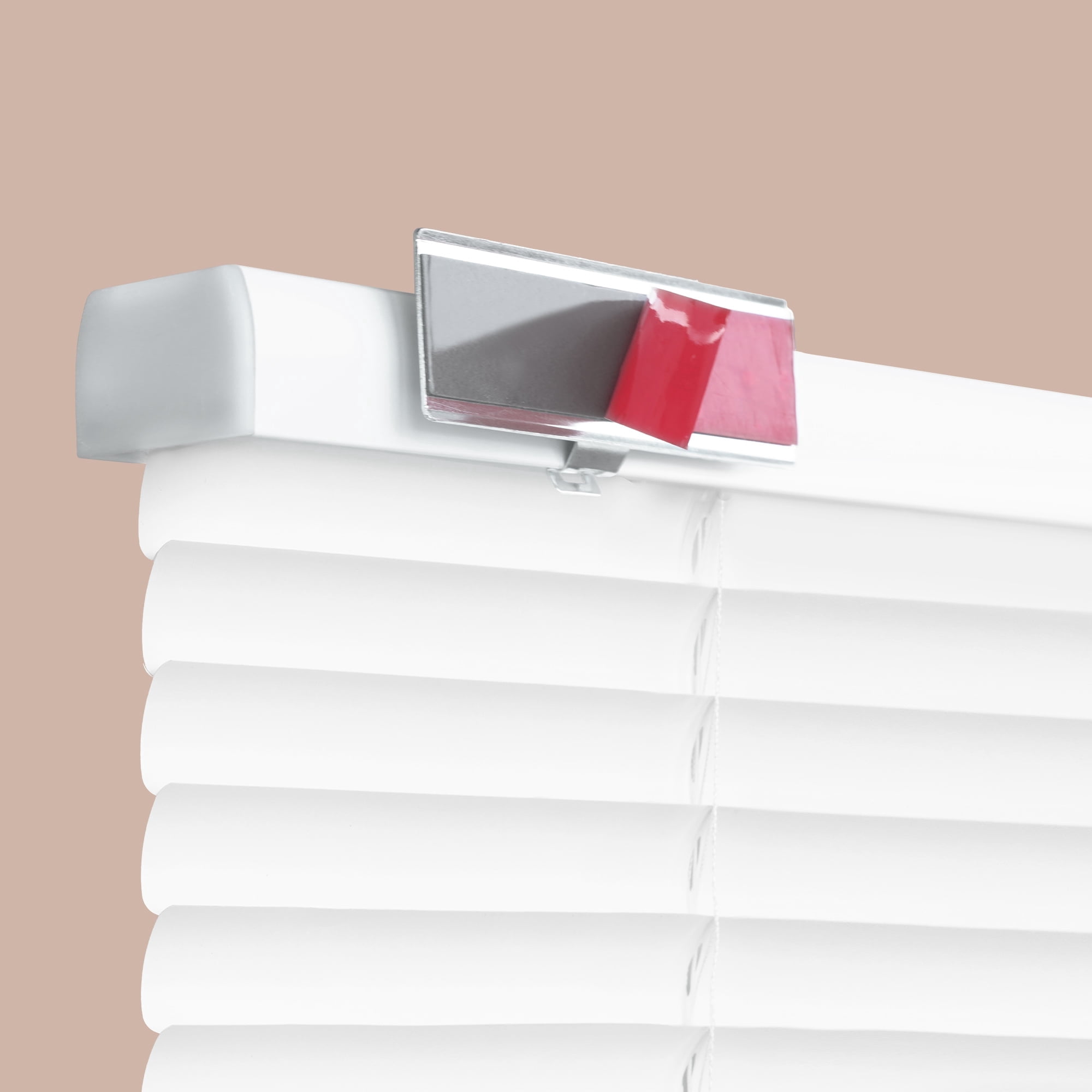 Regal Estate No Drill Cordless 1" Adhesive Mini Blinds, PeelMount Easy Install Door Blinds,27" W x 72" H, White