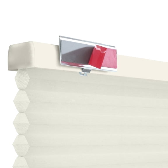 REGAL estate, QuickInsta PeelMount No Drill No Tool Cordless1.5" Light Filtering Cellular Shades, 26"W x 72"H, Ivory