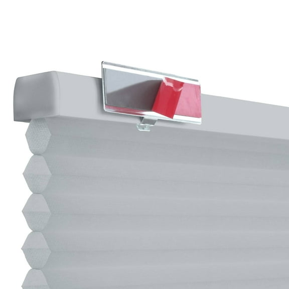 REGAL estate, QuickInsta PeelMount No Drill No Tool Cordless1.5" Light Filtering Cellular Shades, 37"W x 60"H, Light Gray
