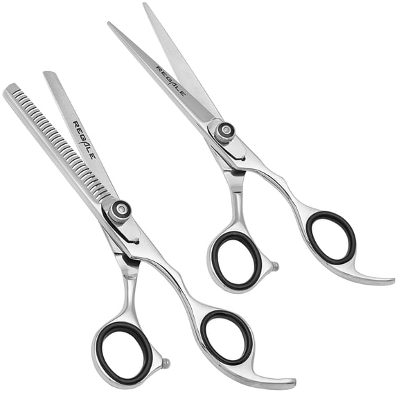 REGALE 6.5 inch professional Hair Cutting Scissors Thinning Shears Kit Set, Professional Barber Hairdressing Texturizing Salon Razor Edge Scissor 440C Japanese Stainless Steel